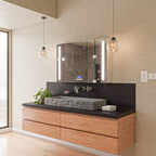 39 Inch Solid Concrete Gray Matte Trough Sink for the Bathroom ALFI Brand (ABCO39TR)