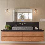 39 Inch Solid Concrete Gray Matte Trough Sink for the Bathroom ALFI Brand (ABCO39TR)