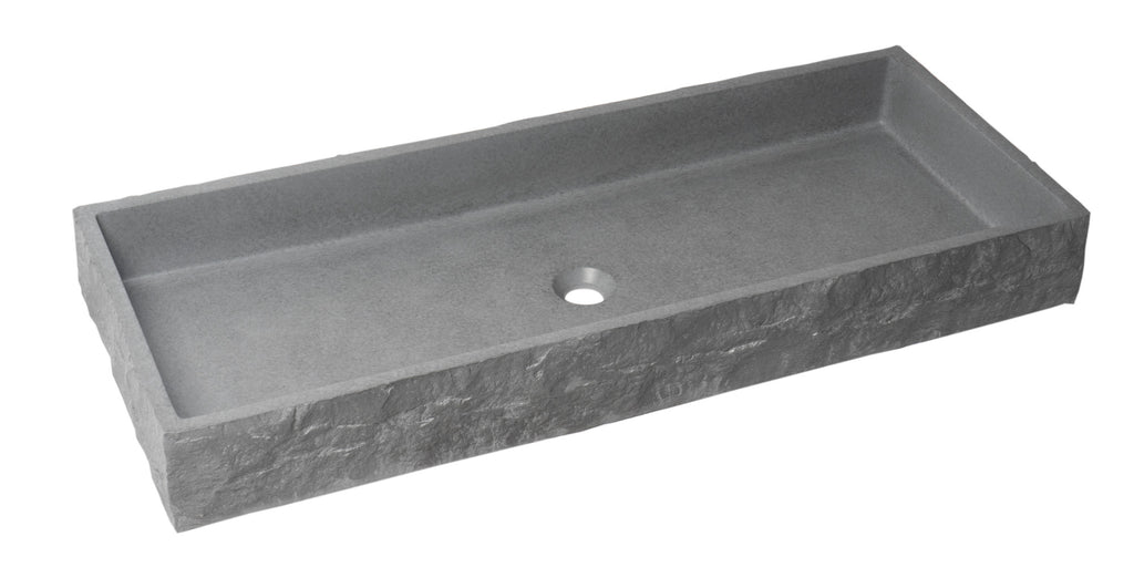 39 Inch Solid Concrete Gray Matte Trough Sink for the Bathroom ALFI Brand (ABCO39TR)