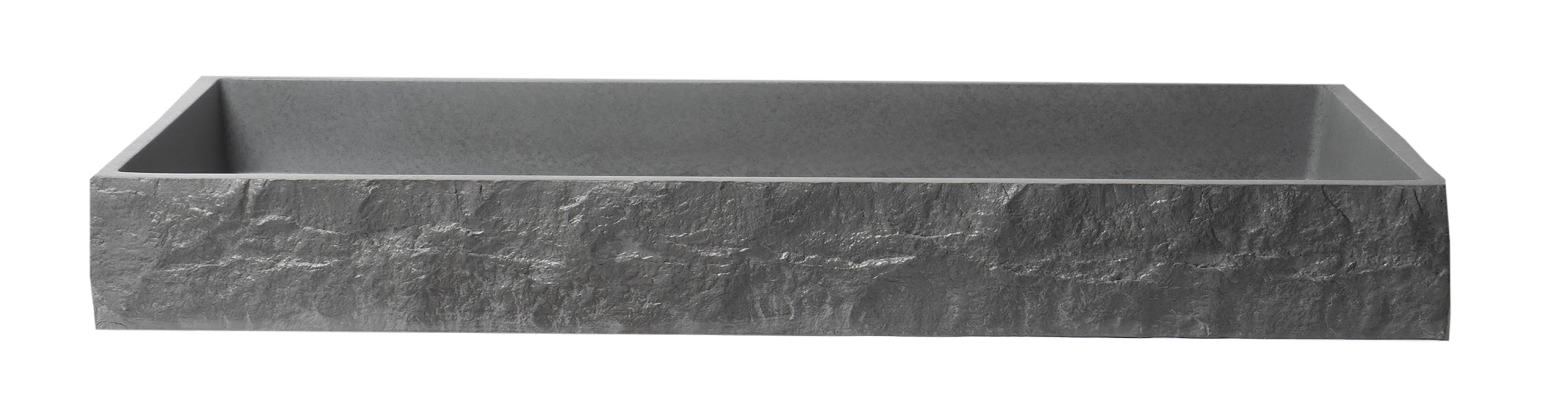 39 Inch Solid Concrete Gray Matte Trough Sink for the Bathroom ALFI Brand (ABCO39TR)