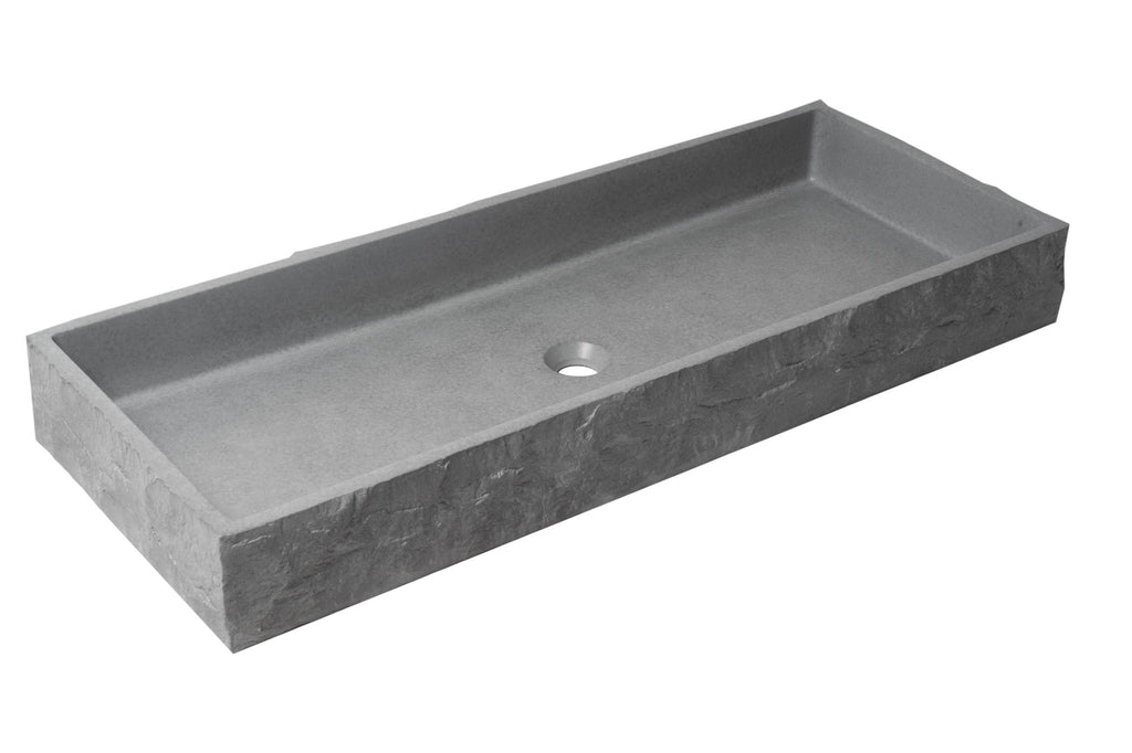 39 Inch Solid Concrete Gray Matte Trough Sink for the Bathroom ALFI Brand (ABCO39TR)