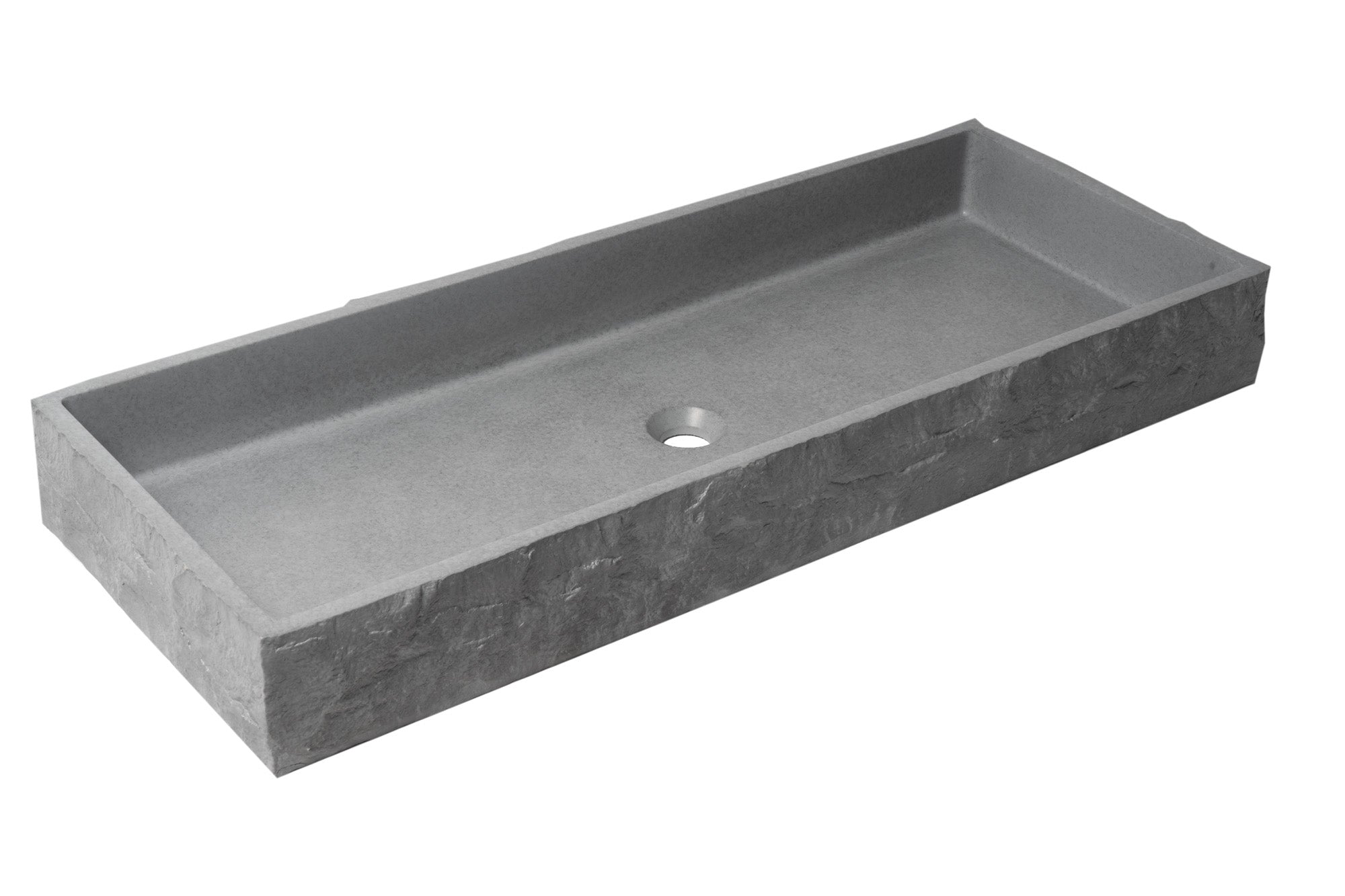 39 Inch Solid Concrete Gray Matte Trough Sink for the Bathroom ALFI Brand (ABCO39TR)