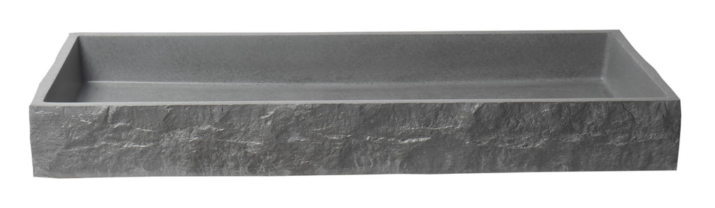 39 Inch Solid Concrete Gray Matte Trough Sink for the Bathroom ALFI Brand (ABCO39TR)