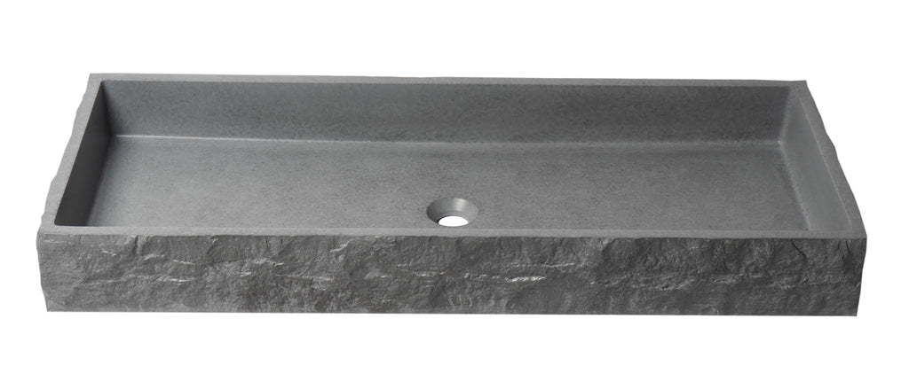 39 Inch Solid Concrete Gray Matte Trough Sink for the Bathroom ALFI Brand (ABCO39TR)