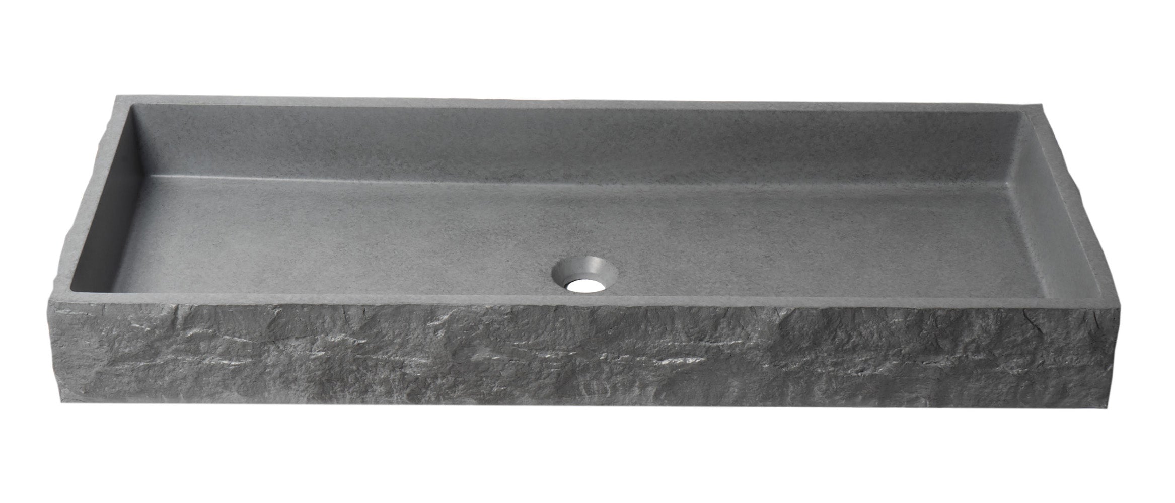 39 Inch Solid Concrete Gray Matte Trough Sink for the Bathroom ALFI Brand (ABCO39TR)