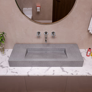 48 Inch Solid Concrete Rectangular Countertop Sink ALFI Brand (ABCO48R)