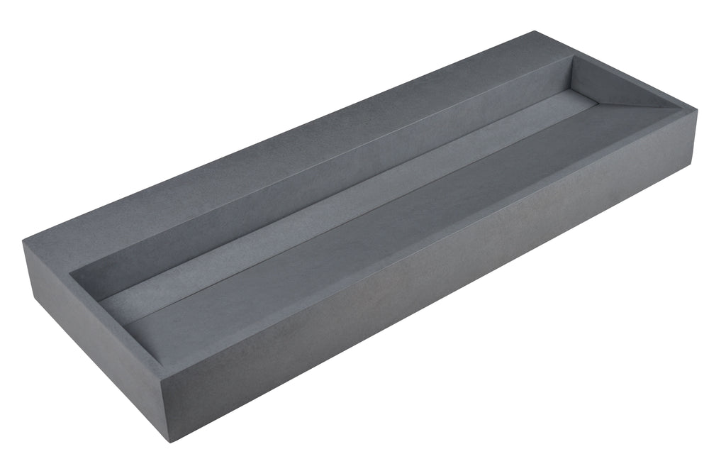 48 Inch Solid Concrete Gray Matte Trough Sink for the Bathroom ALFI Brand (ABCO48TR)