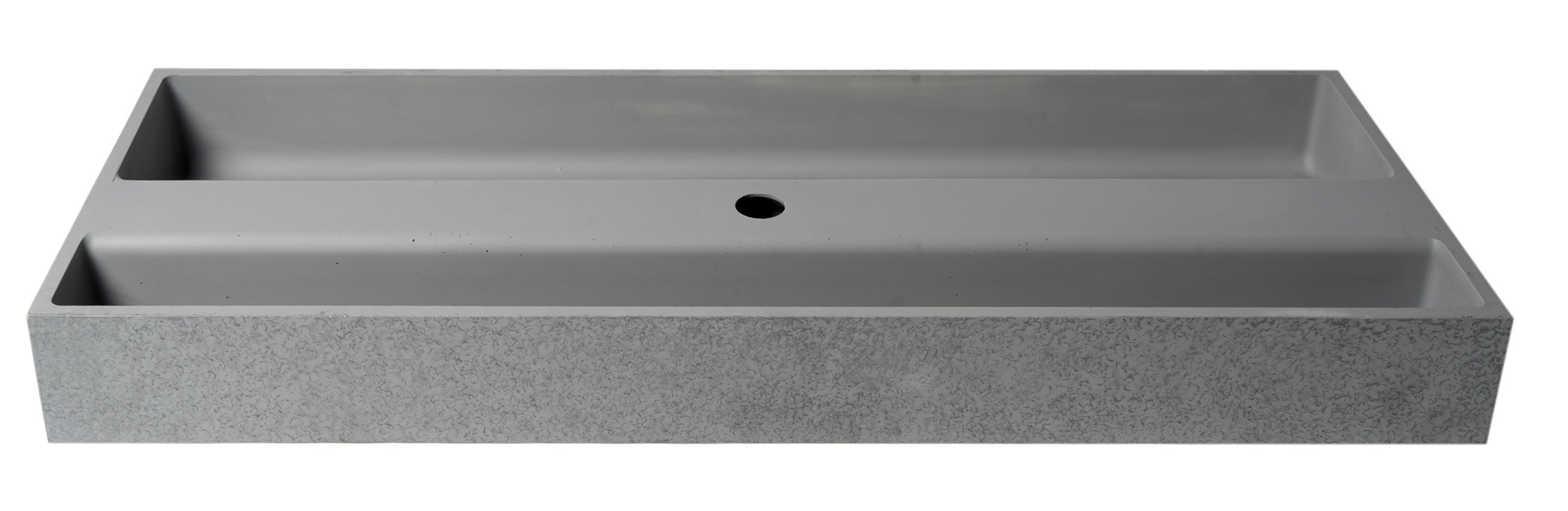 48 Inch Solid Concrete Gray Matte Trough Sink for the Bathroom ALFI Brand (ABCO48TR)