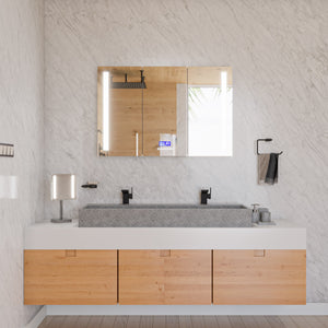 48 Inch Solid Concrete Gray Matte Trough Sink for the Bathroom ALFI Brand (ABCO48TR)