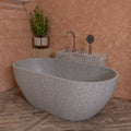59" Solid Concrete Oval Freestanding Bathtub ALFI Brand (ABCO59TUB)