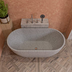59" Solid Concrete Oval Freestanding Bathtub ALFI Brand (ABCO59TUB)