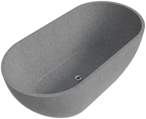 59" Solid Concrete Oval Freestanding Bathtub ALFI Brand (ABCO59TUB)