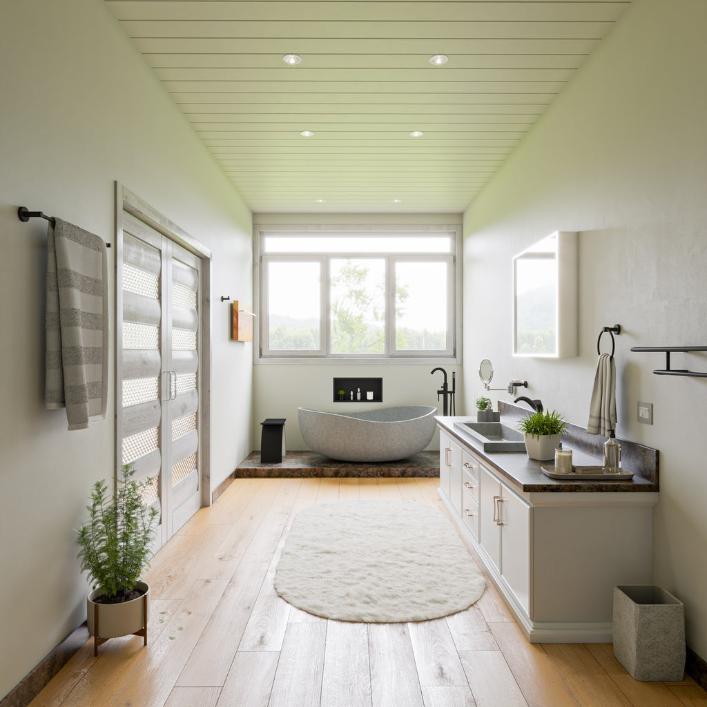 63 Inch Solid Concrete Gray Matte Oval Bathtub ALFI Brand (ABCO63TUB)