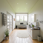 63 Inch Solid Concrete Gray Matte Oval Bathtub ALFI Brand (ABCO63TUB)