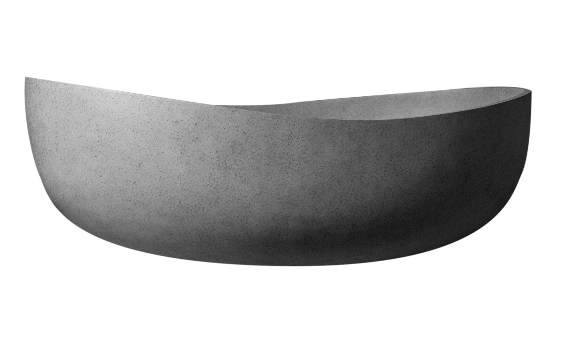 63 Inch Solid Concrete Gray Matte Oval Bathtub ALFI Brand (ABCO63TUB)