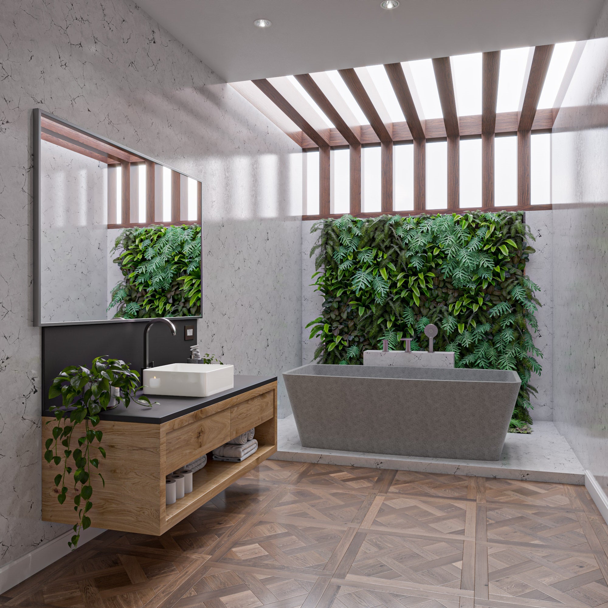 71 Inch Solid Concrete Rectangular Freestanding Bathtub ALFI Brand (ABCO71TUB)