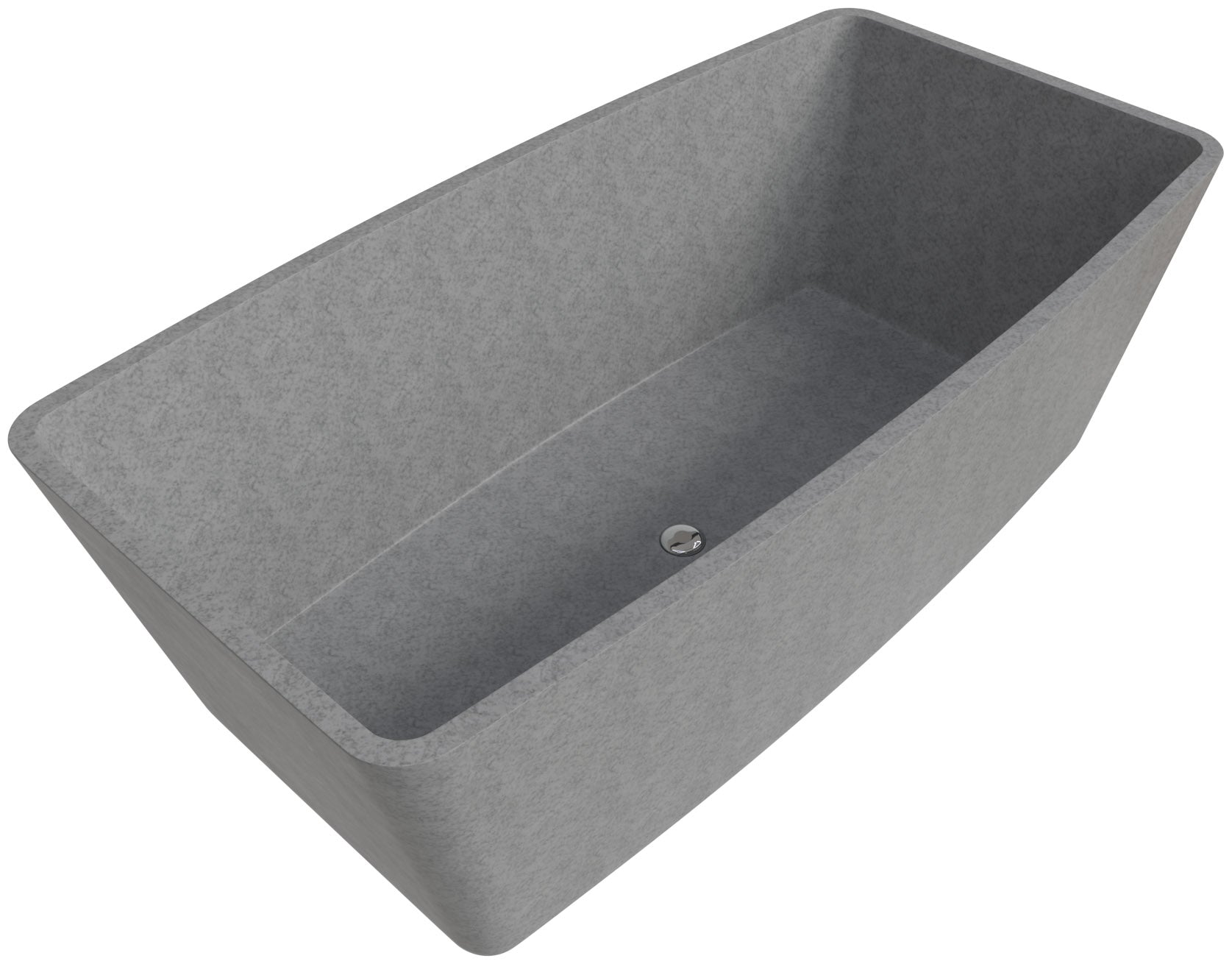 71 Inch Solid Concrete Rectangular Freestanding Bathtub ALFI Brand (ABCO71TUB)
