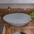 72 Inch Solid Concrete Tear Drop Freestanding Bathtub ALFI Brand (ABCO72TUB)
