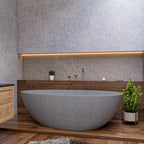 72 Inch Solid Concrete Tear Drop Freestanding Bathtub ALFI Brand (ABCO72TUB)