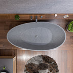 72 Inch Solid Concrete Tear Drop Freestanding Bathtub ALFI Brand (ABCO72TUB)