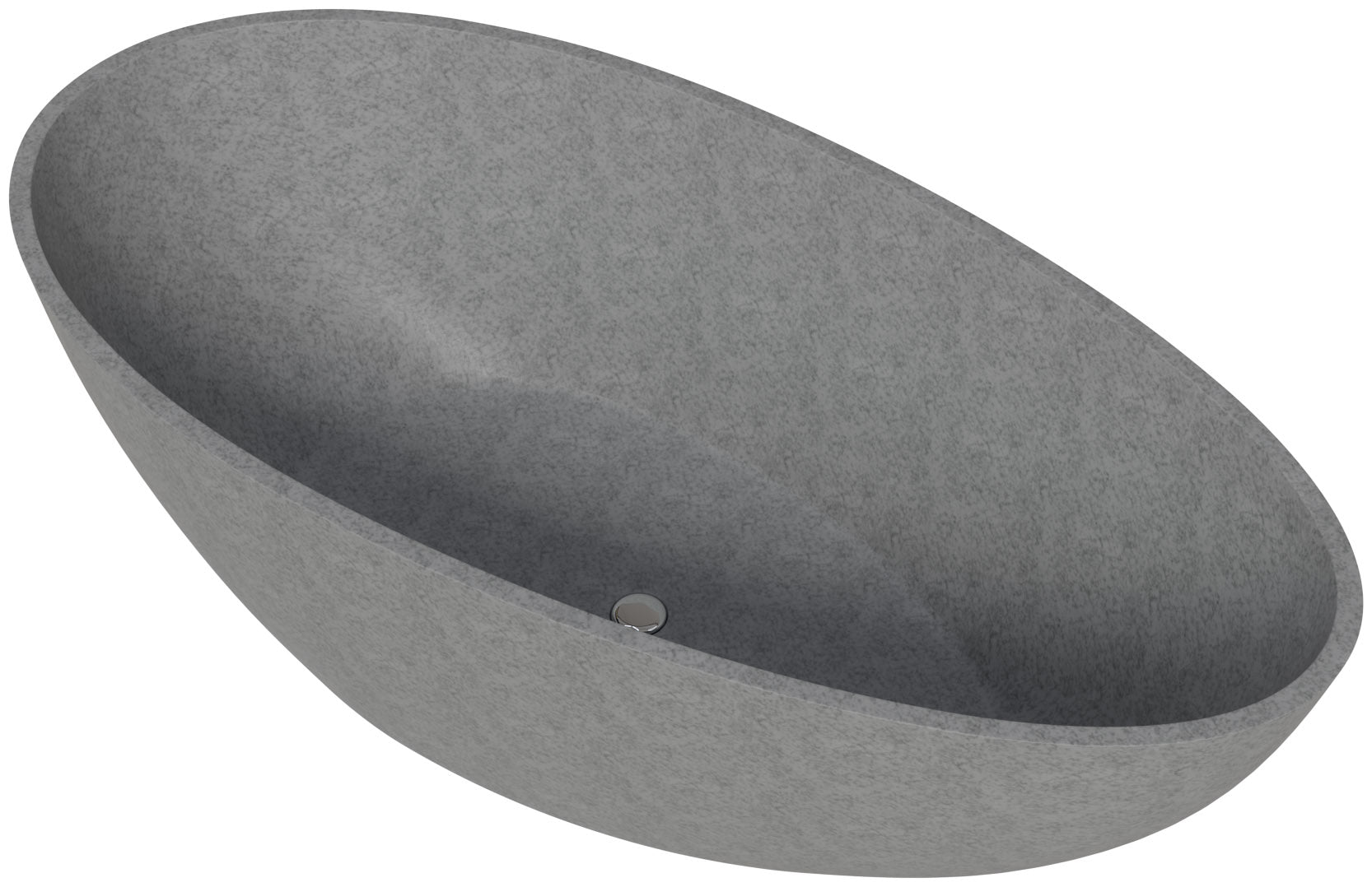 72 Inch Solid Concrete Tear Drop Freestanding Bathtub ALFI Brand (ABCO72TUB)