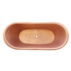 Akicon Copper Double-Slipper Roll-Top Bathtub w/Pedestal AKB70010-C