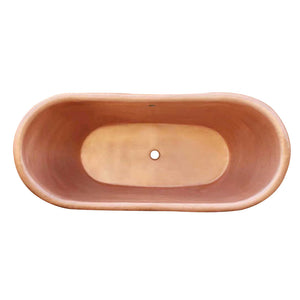 Akicon Copper Double-Slipper Roll-Top Bathtub w/Pedestal AKB70010-C