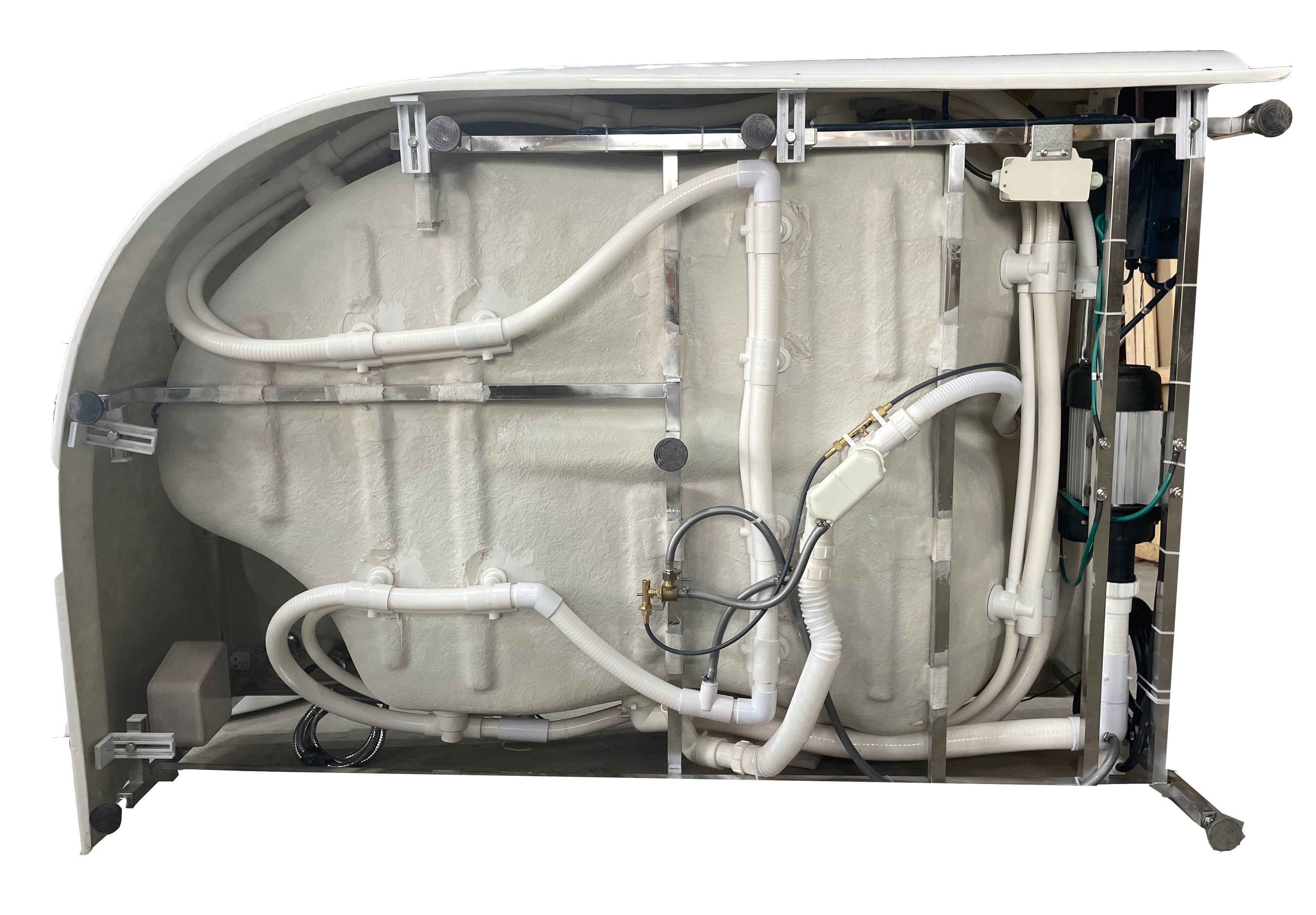 6 ft Right Drain Corner Acrylic White Whirlpool Bathtub for Two EAGO (AM124ETL-L)