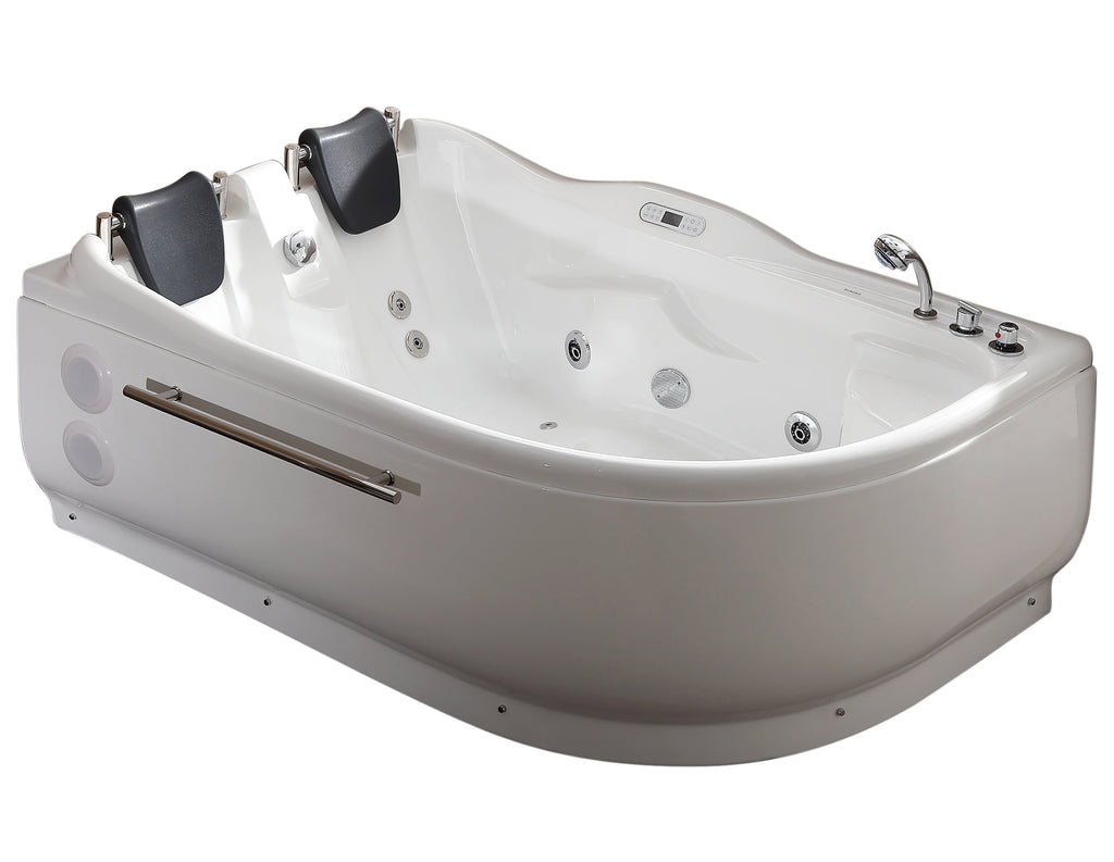 6 ft Right Corner Acrylic White Whirlpool Bathtub for Two EAGO (AM124ETL-R)