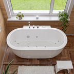 6 ft Acrylic White Whirlpool Bathtub With Fixtures EAGO (AM128ETL)