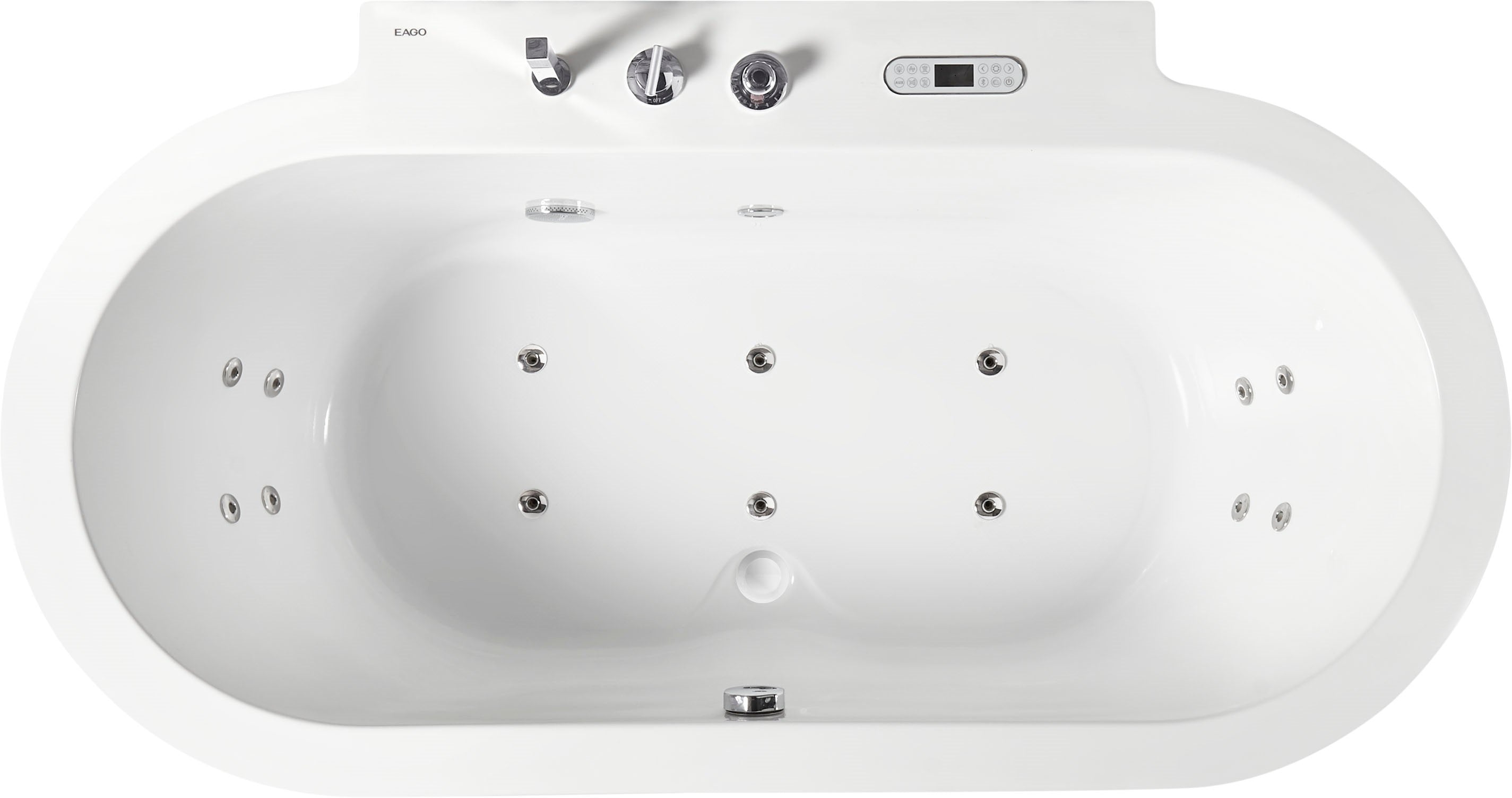 6 ft Acrylic White Whirlpool Bathtub With Fixtures EAGO (AM128ETL)
