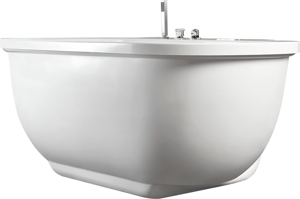 6 ft Acrylic White Whirlpool Bathtub With Fixtures EAGO (AM128ETL)