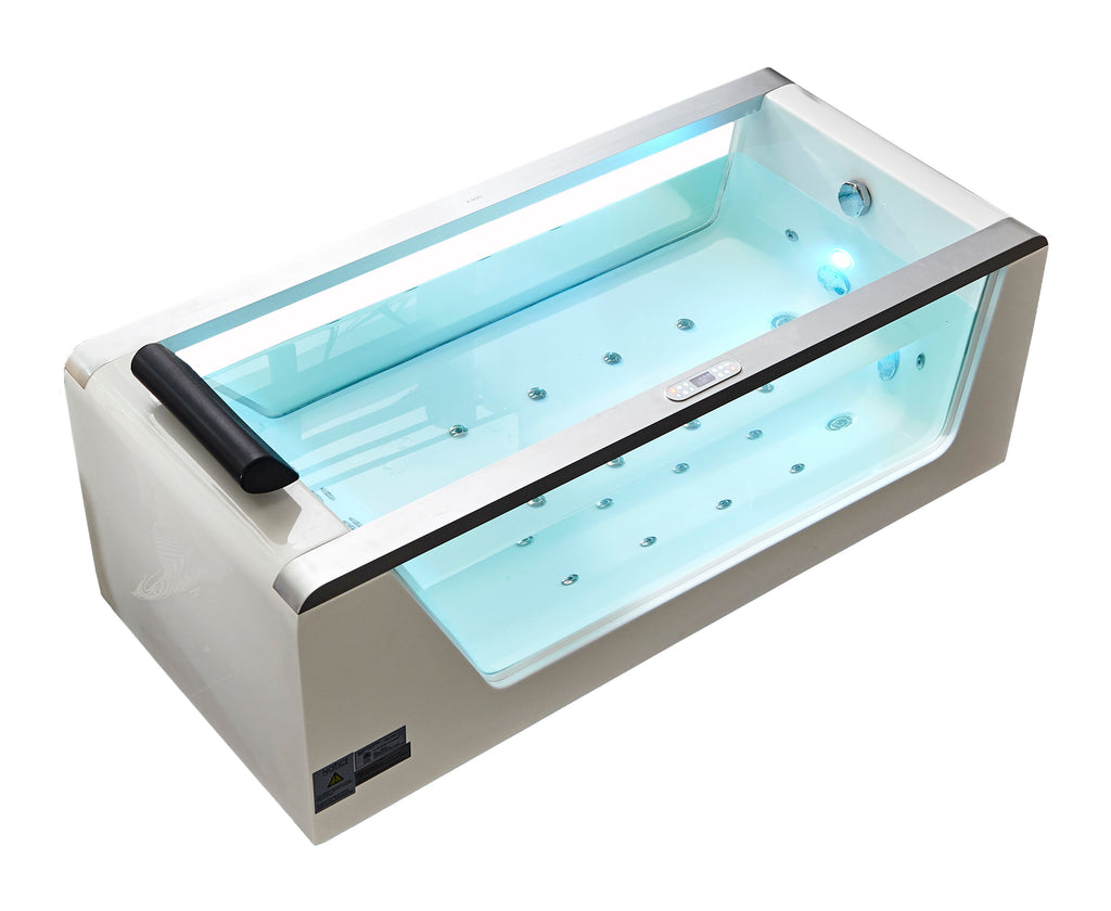 6 ft Clear Rectangular Acrylic Whirlpool Bathtub EAGO (AM152ETL-6)
