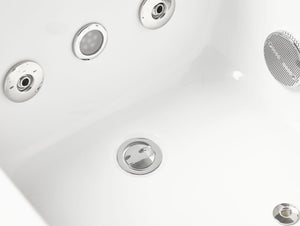 5 ft Acrylic White Rectangular Whirlpool Bathtub with Fixtures EAGO (AM154ETL-L5)