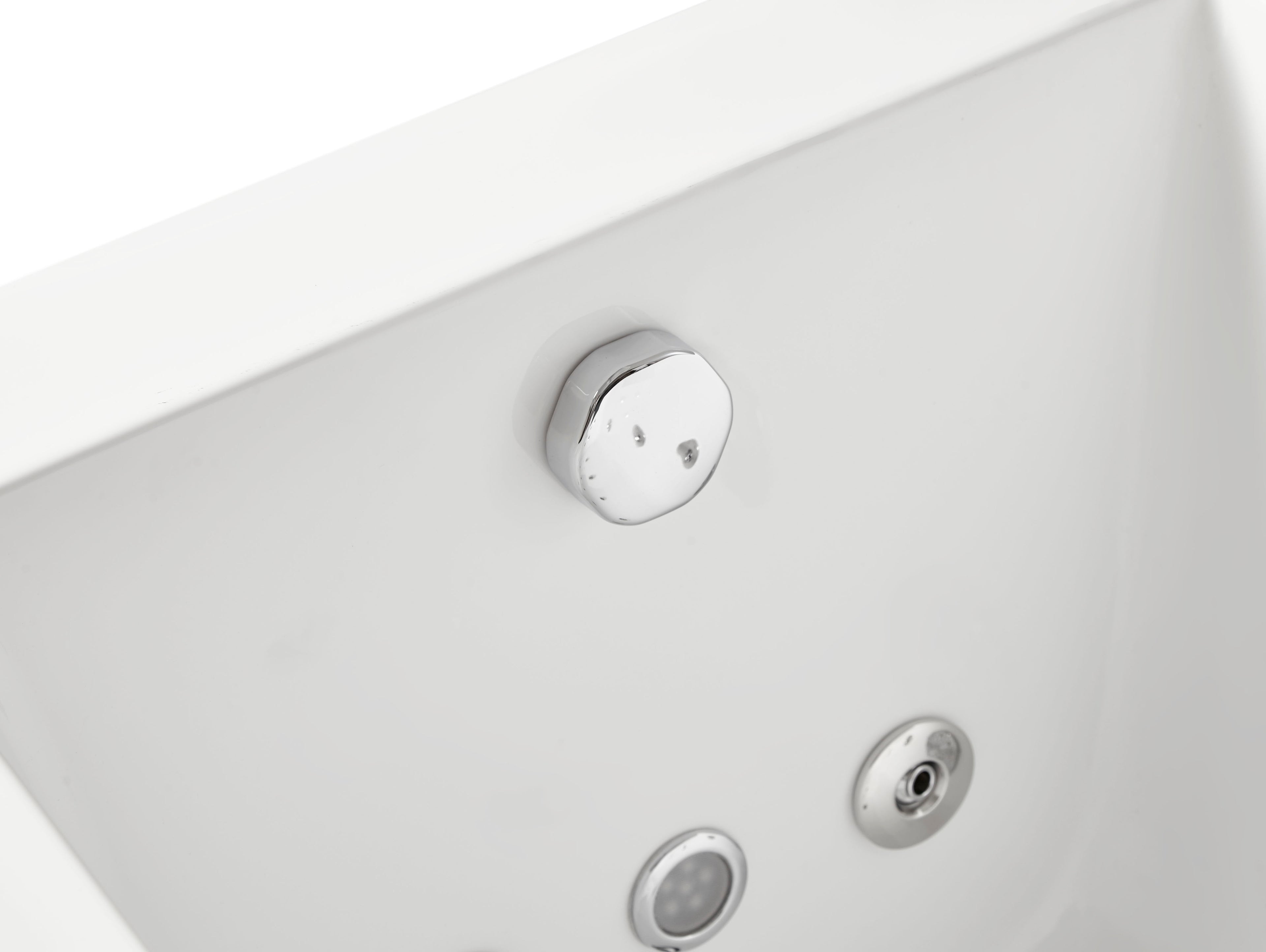 5 ft Acrylic White Rectangular Whirlpool Bathtub with Fixtures EAGO (AM154ETL-L5)