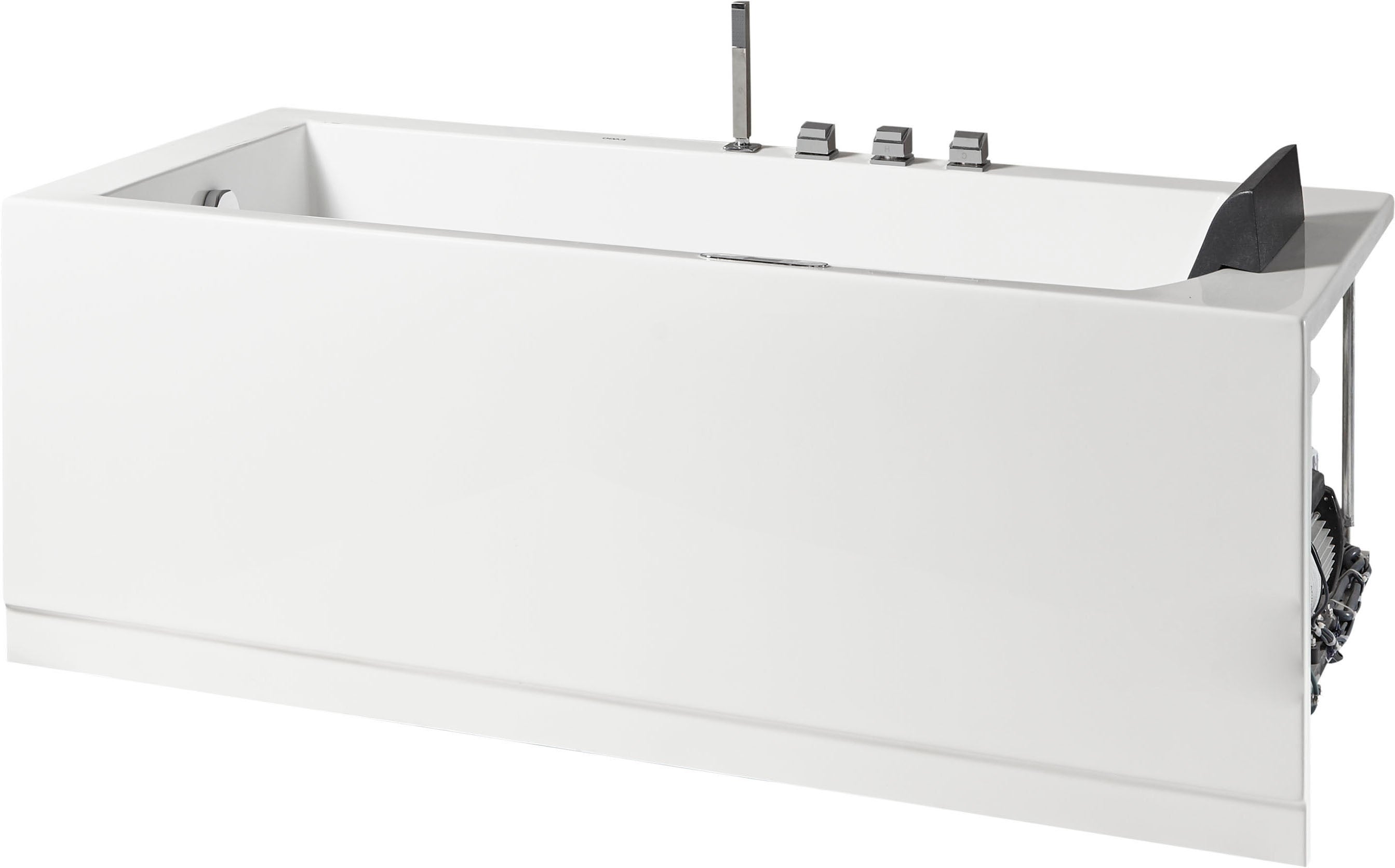 5 ft Acrylic White Rectangular Whirlpool Bathtub with Fixtures EAGO (AM154ETL-L5)