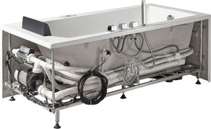 5 ft Acrylic White Rectangular Whirlpool Bathtub with Fixtures EAGO (AM154ETL-L5)