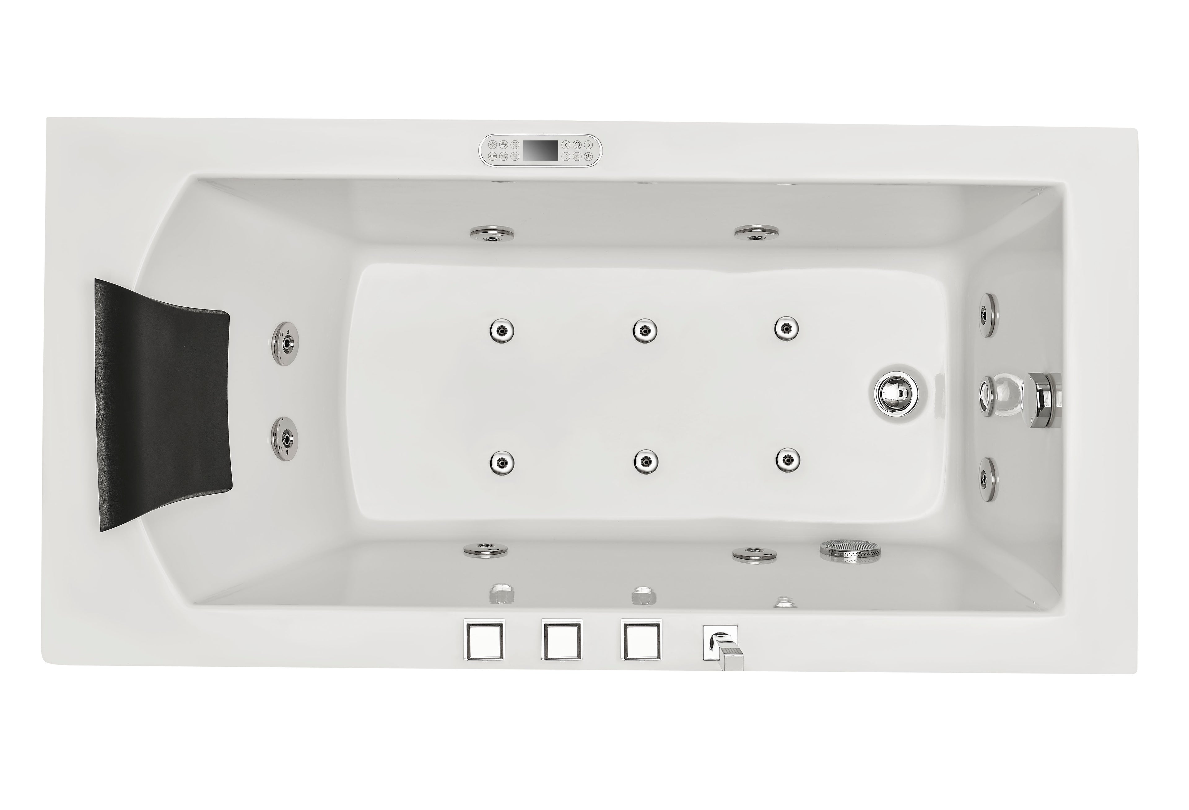 5 ft Acrylic White Rectangular Whirlpool Bathtub with Fixtures EAGO (AM154ETL-L5)