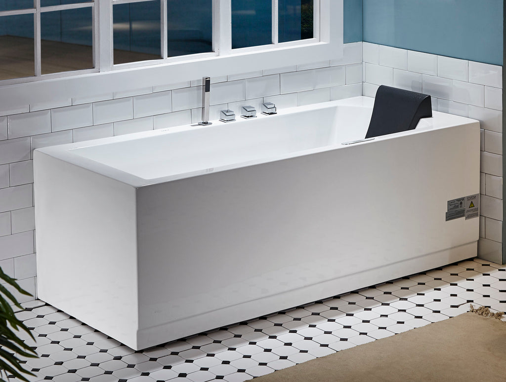 6 ft Acrylic White Rectangular Whirlpool Tub With Fixtures EAGO (AM154ETL-L6)