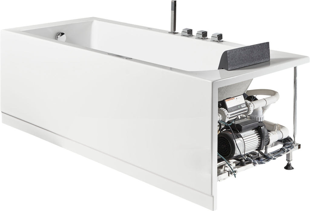 6 ft Acrylic White Rectangular Whirlpool Tub With Fixtures EAGO (AM154ETL-L6)