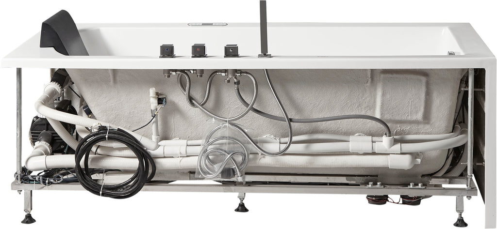 6 ft Acrylic White Rectangular Whirlpool Tub With Fixtures EAGO (AM154ETL-L6)