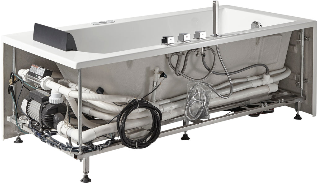 6 ft Acrylic White Rectangular Whirlpool Tub With Fixtures EAGO (AM154ETL-L6)