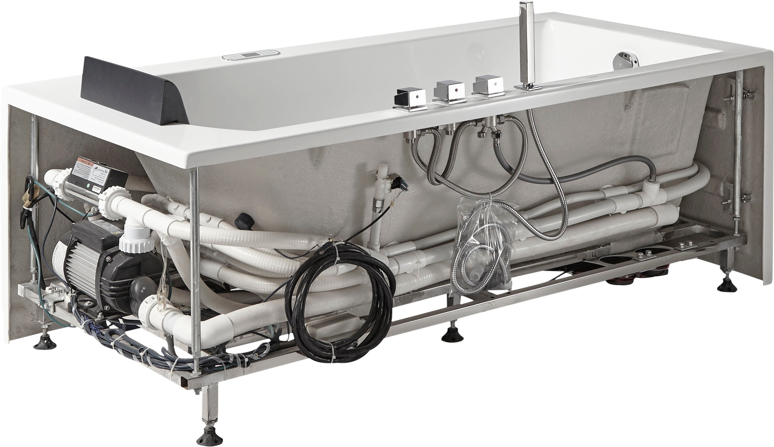 6 ft Acrylic White Rectangular Whirlpool Tub With Fixtures EAGO (AM154ETL-L6)