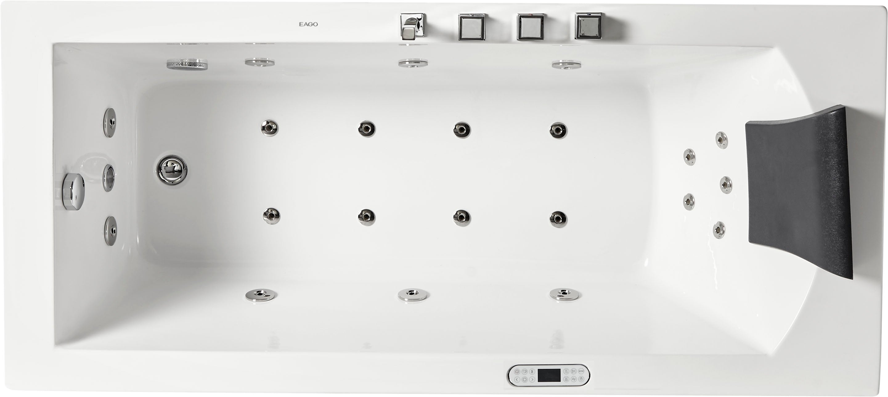 6 ft Acrylic White Rectangular Whirlpool Tub With Fixtures EAGO (AM154ETL-L6)