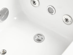5 ft Acrylic White Rectangular Whirlpool Bathtub with Fixtures EAGO (AM154ETL-R5)