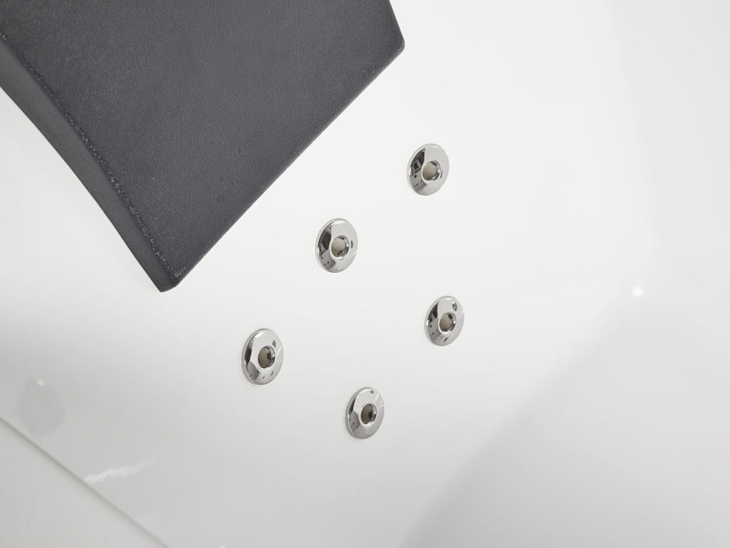 5 ft Acrylic White Rectangular Whirlpool Bathtub with Fixtures EAGO (AM154ETL-R5)