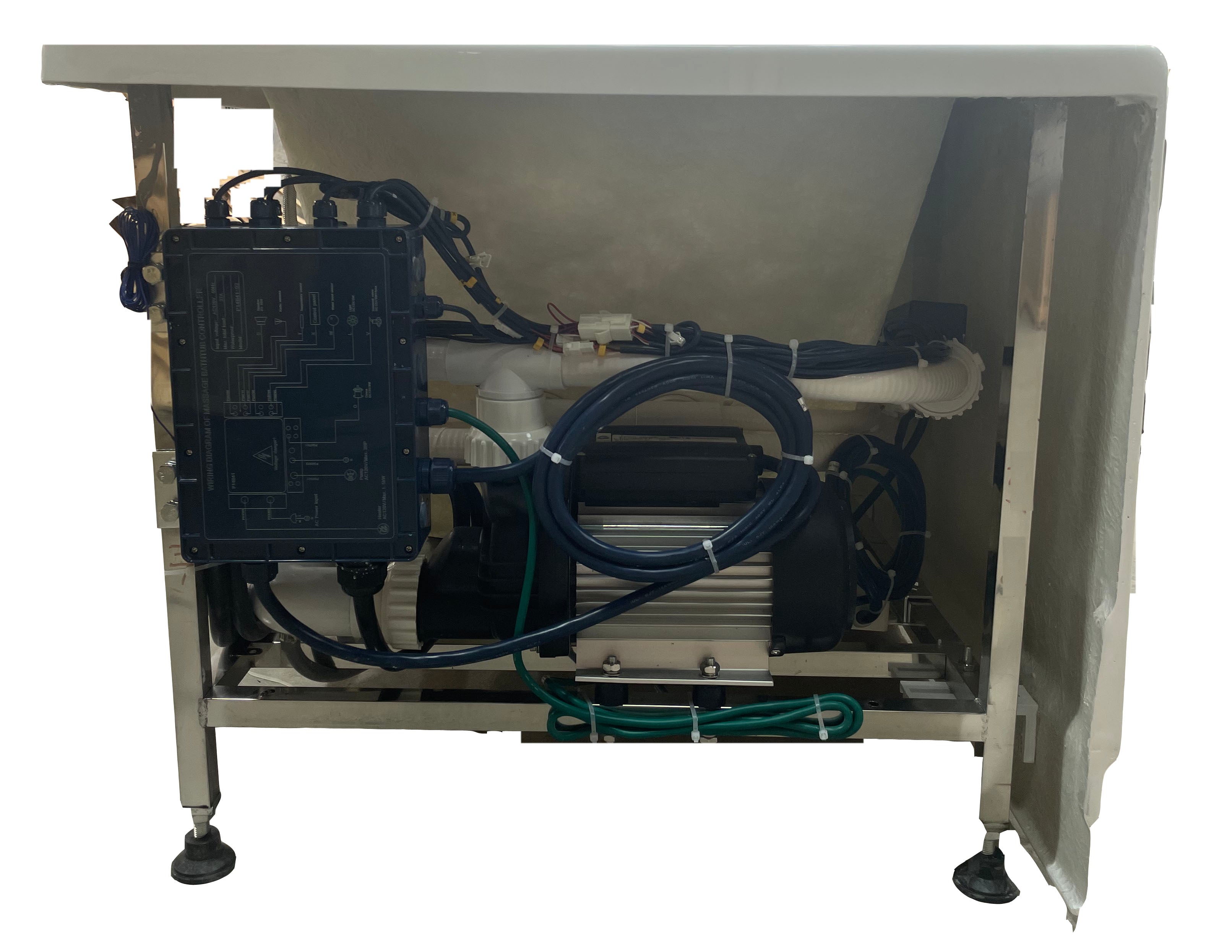 5 ft Acrylic White Rectangular Whirlpool Bathtub with Fixtures EAGO (AM154ETL-R5)