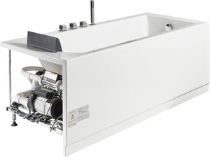 5 ft Acrylic White Rectangular Whirlpool Bathtub with Fixtures EAGO (AM154ETL-R5)
