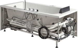 5 ft Acrylic White Rectangular Whirlpool Bathtub with Fixtures EAGO (AM154ETL-R5)