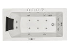 5 ft Acrylic White Rectangular Whirlpool Bathtub with Fixtures EAGO (AM154ETL-R5)